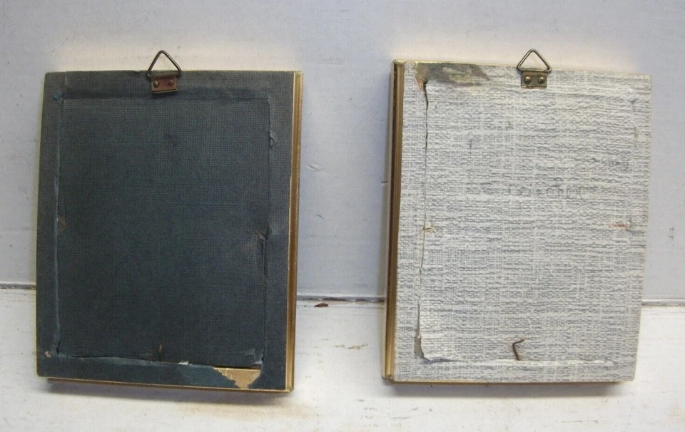 cadre ancien en bois noir/doré 9,5 X 11,5  Feuil.7 X 9 cm+verre+photo ancienne - Photo 4/4