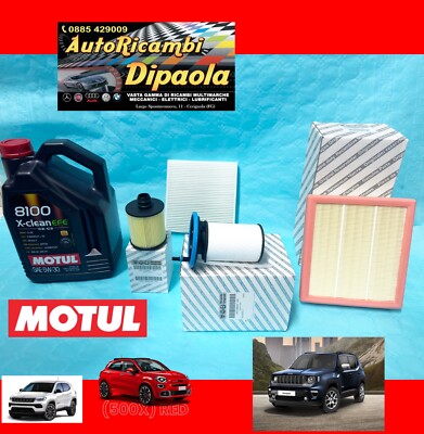 Kit Tagliando Completo Per Jeep Renegade 500X 1.6 MJT – Filtri + Olio