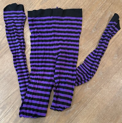 Women's Size M Purple & Black Tights - A0165