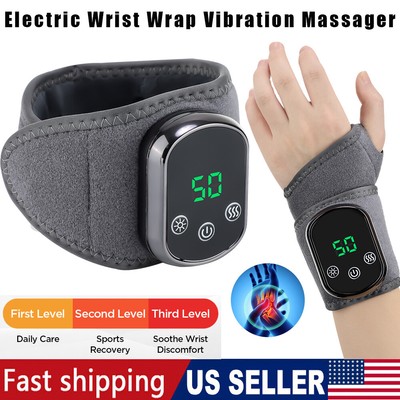 Cordless Hand Wrist Massager Pain Relief with 5 Heat Levels & 3 Vibration Modes