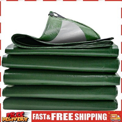 Multi Purpose Tarp Cover 6x10/10x13/13x16 Feet Green Tarp Thick Poly Tarp Cover 