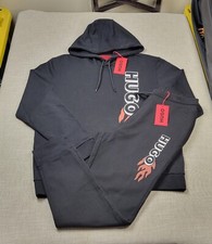 Hugo Boss Detfaster Hoodie Large  Jogger Pants Medium Mens Black White Red Fire