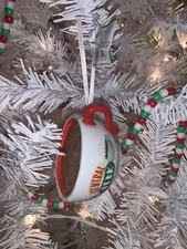 Hallmark Friends Central Perk Cup Christmas Decoupage Ornament, New with tag