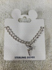 DISNEY TINKER BELL CHARM BRACELET SOLID STERLING SILVER .925 NEW CAN ADD CHARMS