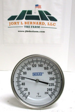 WIKA THERMOMETER , TG51 , 1/2" MNPT , 6" PROBE , 0-250* F , SURPLUS
