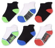 Fruit Of The Loom Toddler Low Cuts Boys Socks 6-Pack NWT Size Medium 18-36 Month