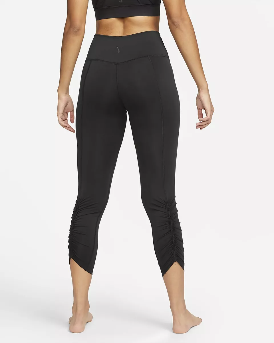 Nike Women's Yoga High Rise 7/8 Length Tights In Black Size M