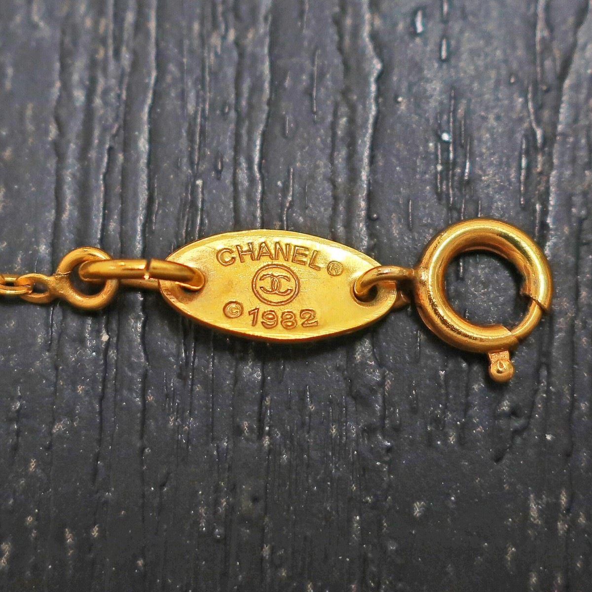 CHANEL Gold Plated CC Logos Charm Vintage Chain Necklace