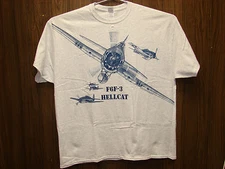 F6F Hellcat WW2 WWII Airplane T-shirt with HUGE print on front -- Youth & Adult