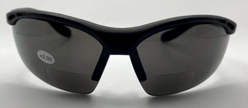 Radians Cheaters Z87+ Safety Sunglasses +2.00 Bifocal Reader Wraparound Black