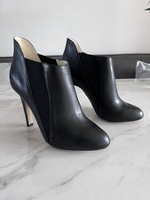Buffalo London Black Leather Ankle Boots Heeled Stiletto EU 40 UK 6.5 Boxed VGC