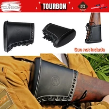Tourbon Leather Slip on Rifle Recoil Pad Shotgun Buttstock Cover LOP Extension