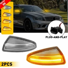 2PCS Front Side Mirror Turn Signal Lights Left Right For Mercedes Benz W204 S204