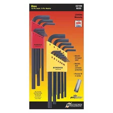 Bondhus 22199 22 Piece Metric/Sae L-Shape Hex Key Set, 22199