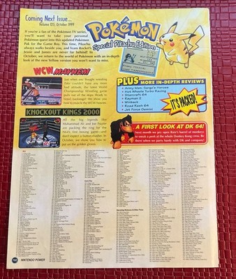 Pokemon Yellow Pikachu Next Nintendo Print Ad Poster Art 8 x 10.5  Vintage Vtg