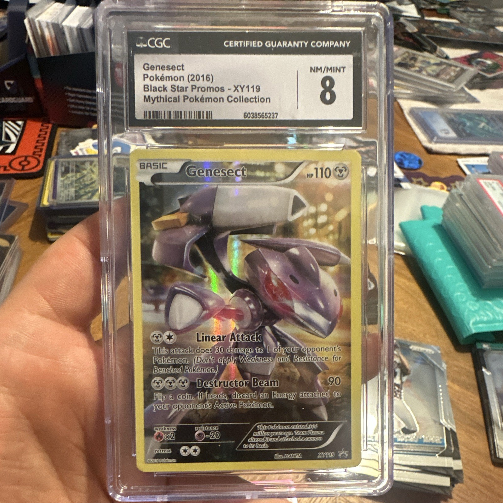 2016 Pokemon  XY Black Star #XY119 FA/Genesect Promo Mythical Coll PSA 8