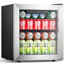 Beverage Refrigerator, 50 Cans Commercial Mini Fridge Cooler, 1.3 Cu.ft with ...