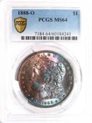 1888-O MORGAN PCGS MS 64-BLUEBERRY CHAMPAGNE TONING!