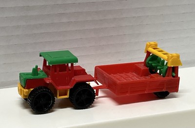 Vintage Bruder W. Germany Mini Plastic Connect Tractor Tiller Mini Toy Lot Of 2