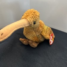 TY Beanie Baby - BEAK the Kiwi Bird 5.25 inch - MWMT RETIRED Stuffed Toy