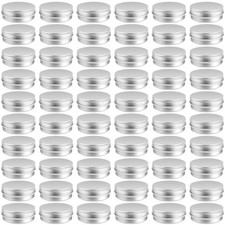 Aluminum Tin Cans, 2oz Metal Tins with Screw Lid Containers Metal Storage