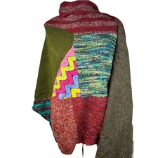 Colorful Patchwork Boho Winter Wrap by To You Mi One Size Cozy