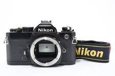 [ Near MINT/wStrap ] Nikon FM Black 35mm SLR Film Camera Body From JAPAN