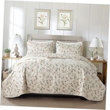 Floral Quilt Set - Size, 3 Pieces, Soft Microfiber, Lightweight, Queen Floral07