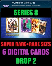 WOMEN OF MARVEL SERIES 8 DROP 2 SUPER RARE + RARE SETS - TOPPS MARVEL COLLECT