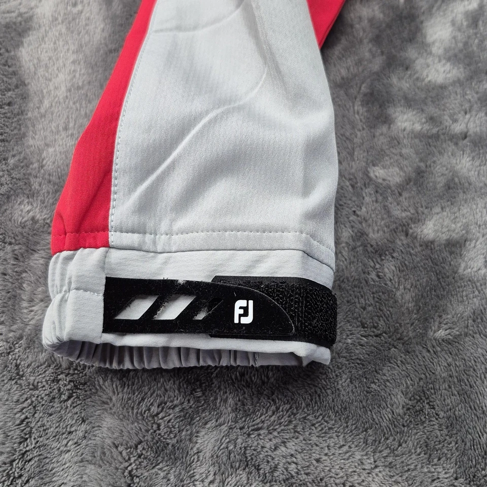 Jaqueta FootJoy Masculina Média Cinza Vermelha Quarto Zíper Pulôver de Golfe Camisa de Vento 2016 - Imagem 4 de 4