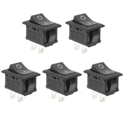 QTEATAK 5Pcs On/Off Boat Rocker Switch 2 Pin 2 Position Snap 12V 110V... 
