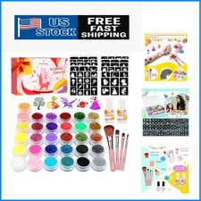 Perfect Glitter Tattoo Gift for Kids: 31 Colors and Stencils in Cute Gift Box