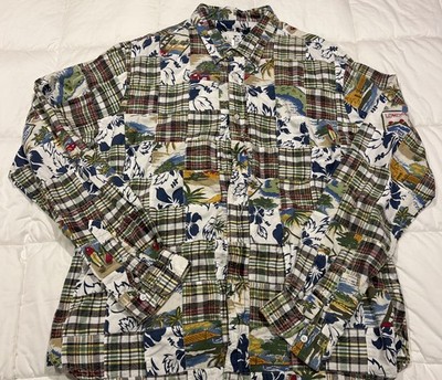 Tailor Vintage Rare Patchwork Long Sleeve Button Down Shirt Size XXL