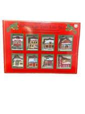 Vintage Christmas Town 8 Cottage Tree Lite Set