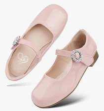 Stelle Girls Dress Shoes White Mary Jane Ballet Flats Size 2