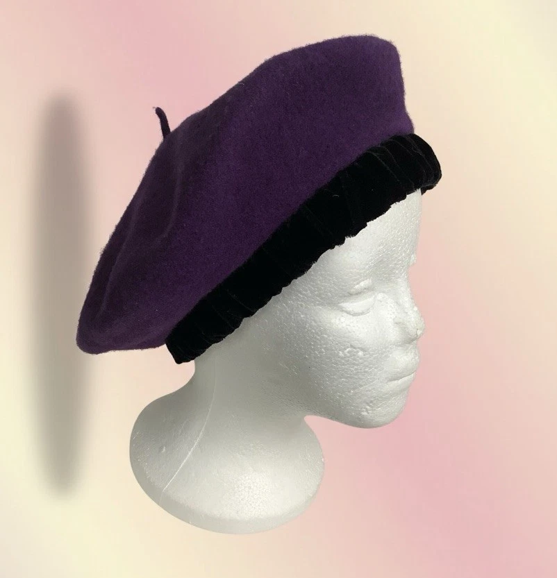 VTG 90’s Parkhurst Canada  Black Wool Beret Hat Vintage wool beret parkhurst - Gem main image 4