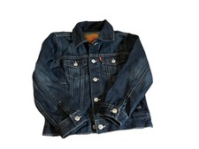 Pre-owned Levi  s Denim Boys Size 5 Regular snaps trucker style Jean jacket