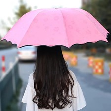 Water Blossom Umbrella, Sunshade UV Protection Manual Folding Umbrella, Accompan