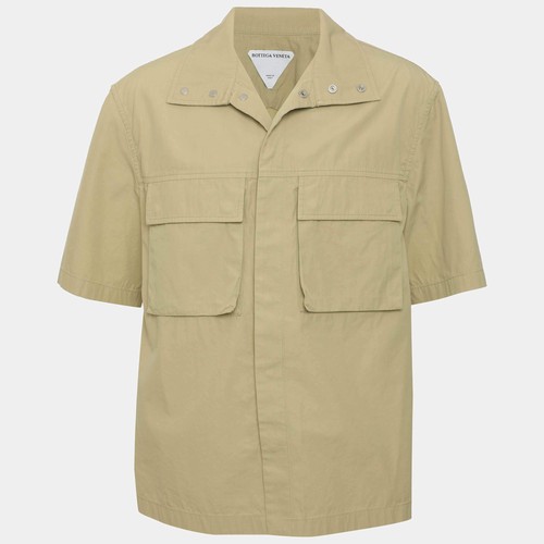 Bottega Veneta Light Green Cotton Blend Utility Short Sleeve Shirt S