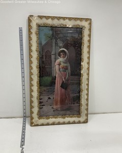 Vintage Ullman Manufacturing Co Lady in the Pink Dress Framed