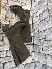 LASOCKI Damen Stiefel Reitstiefel Langschaftstiefel Grau Gr 40 Wildleder 2S56