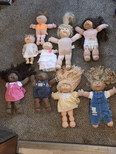 Lot Of 9 Cabbage Patch Kid's Dolls Vintage 6 Original 1982 16" Dolls 3 Preemies