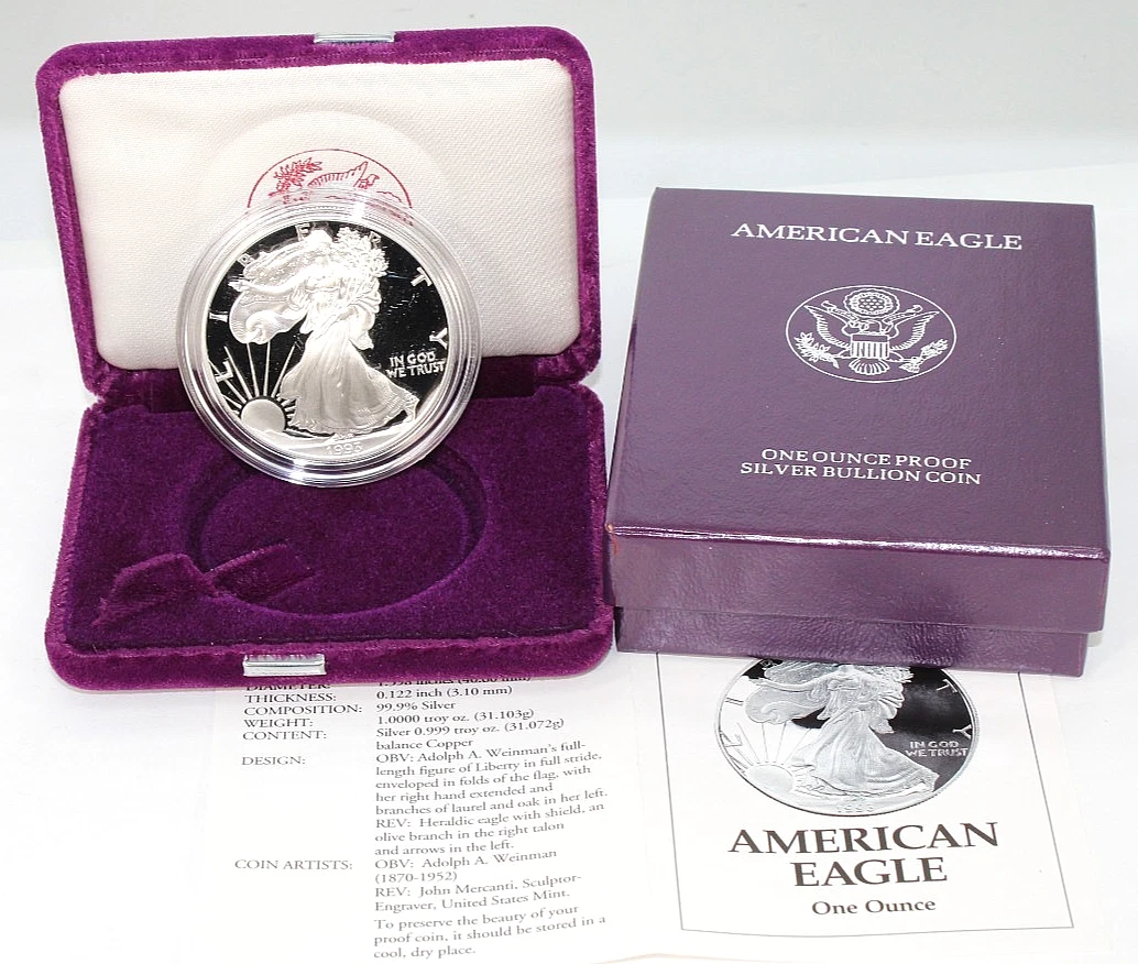 Las mejores ofertas en American Eagle sin graduar 1993 monedas de