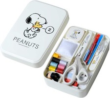 Snoopy Peanuts Sewing Kit Set 10pcs Misasa No.8559 Sanrio Japan 20cm Scissors