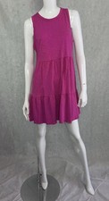 Gap Tiered Sleeveless Mini Dress Sz M Pink With pockets
