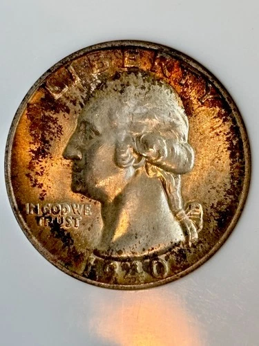 1940 D Washington Quarter MS64 NGC w/ CAC Old Gold Embossed Fatty Holder