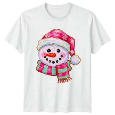 Schneemann Weihnachten Urlaub Herren Damen Grafik T-Shirt Winter Motiv