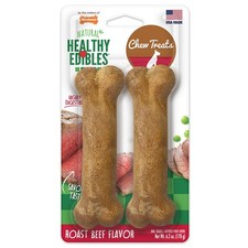 Nylabone Healthy Edibles Natural Dog Chews Long 1 Count Pack of 1 , Brown