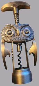 Hootch Owl Corkscrew Wine Bottle Opener 8” Richard Smythe Heavy Metal Corkscrew!