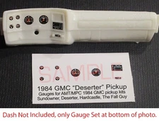 1984 GMC SUNDOWNER DESERTER PICKUP GAUGE FACES for 1/25 scale AMT MPC kits—READ